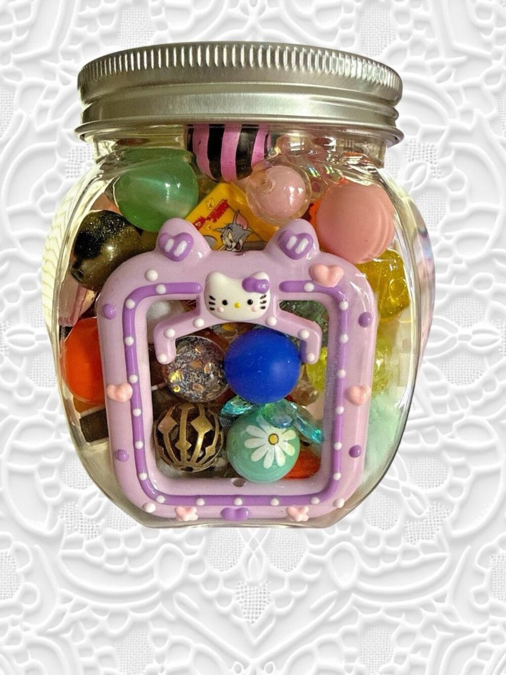 Beads, Focals, Spacers For Pens, Keychains, Crafts, Etc. 70+ Pieces Per Jar-#1